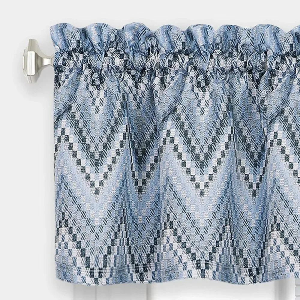 Woven Trends Geometric Chevron Light Filtering, Modern Living Room Half Rod